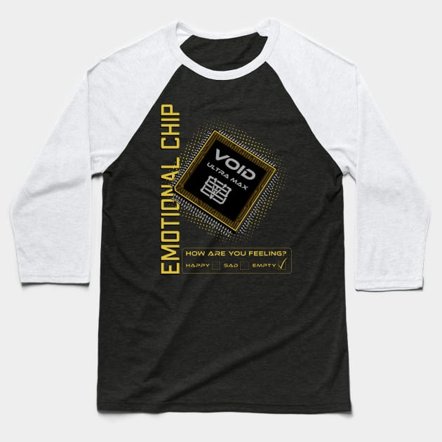Emotional Chip Baseball T-Shirt by VoidArtWear
